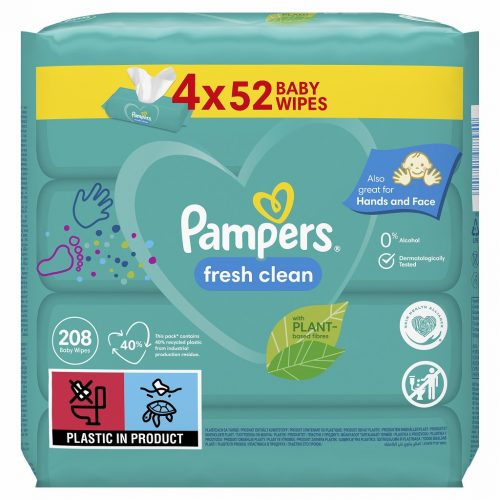 PAMPERS Fresh Clean nedves törlőkendők 4x52db