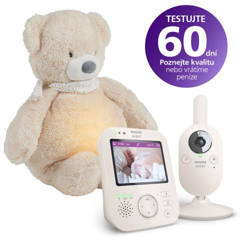 Philips AVENT videós bébiőr SCD891/26+NATTOU Sleepy Bear Beige 0m+