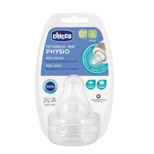 CHICCO Cumisüveg cumizó Perfect 5/Well-Being fiziológiai lassú folyású 0m+ 2 db 2 db