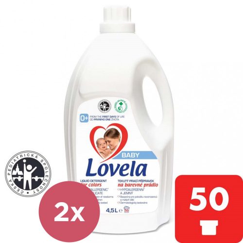 2x LOVELA Baby folyékony mosószer színes mosáshoz 4,5 l / 50 mosás