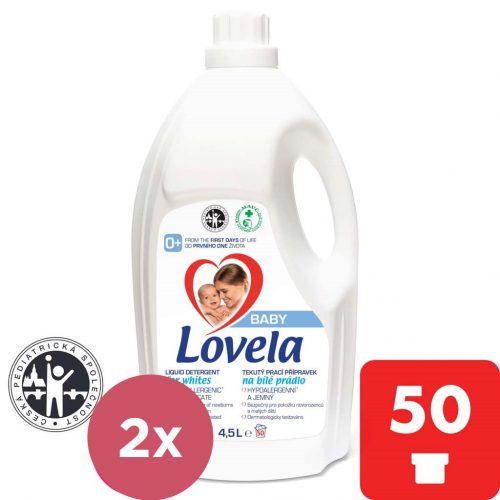 2x LOVELA Baby folyékony mosószer fehér ágyneműhöz 4,5 l / 50 mosás