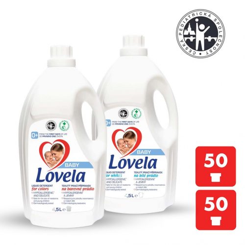 2x LOVELA Baby folyékony mosószer fehér és színes mosáshoz 4,5 l / 50 mosás