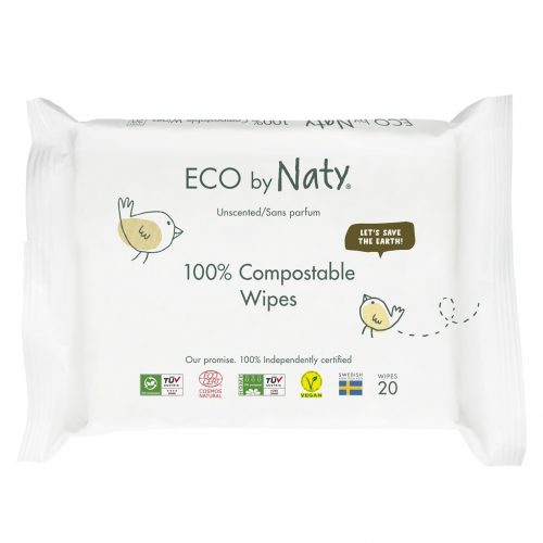 ECO BY NATY Utazási nedves törlőkendők illatmentes Sensitive Eco 20 db