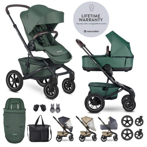 EASYWALKER Szett XXL kombinált babakocsi Jimmey Air Pine Green kiegészítőkkel