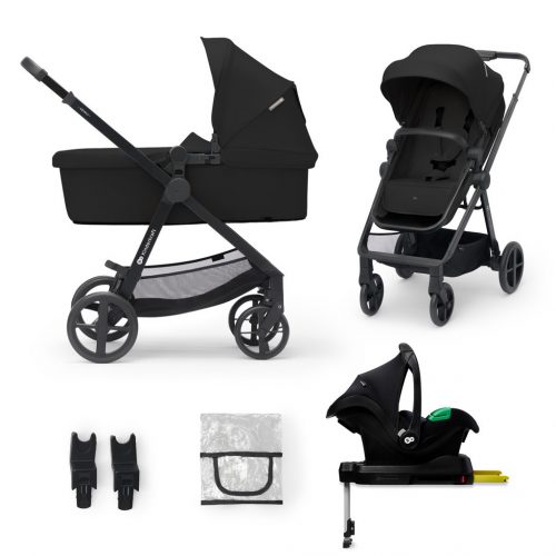 KINDERKRAFT Kombinált babakocsi 4in1 Newly Classic Black + Mink PRO