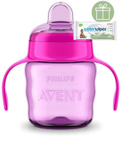 Philips AVENT SCF551/03 Itatópohár Classic 200 ml itatófüllel lányos+WW Soapberry 60db