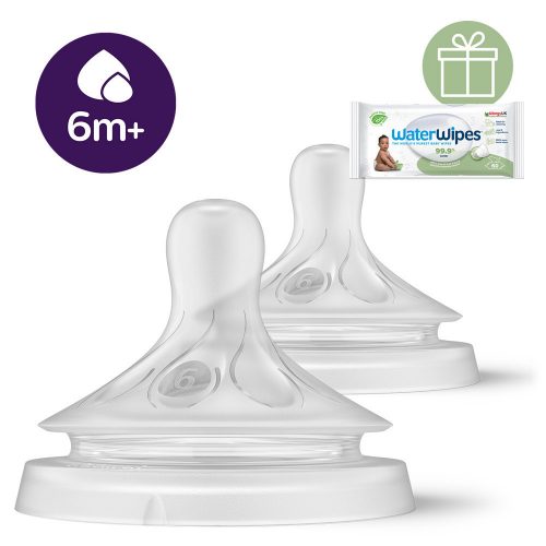 Philips AVENT SCY966/02 Natural Response etetőcumi  6 sűrűbb ételekhez 6hó+, 2 db+WW Soapberry 60d